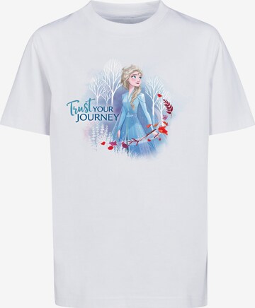 Maglietta 'Disney Frozen 2 Trust Your Journey' di F4NT4STIC in bianco: frontale