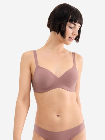 SLOGGI T-Shirt Soft-Cup-BH ' Blue ZERO Feel 2.0 THE UP ' in Braun: Vorderseite