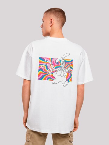 F4NT4STIC Shirt 'Alice im Wunderland Uhr Hase Heroes of Childhood' in White