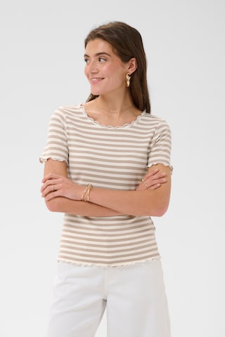 T-shirt 'Ribba' Cream en beige : devant