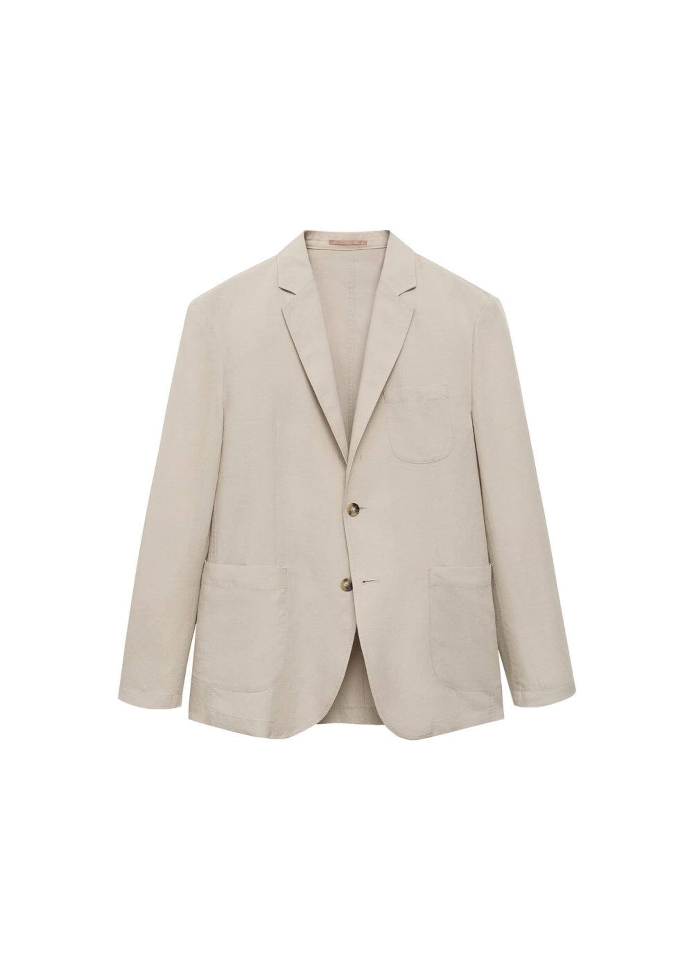 MANGO MAN Slim fit Suit Jacket 'Delave' in Beige: front
