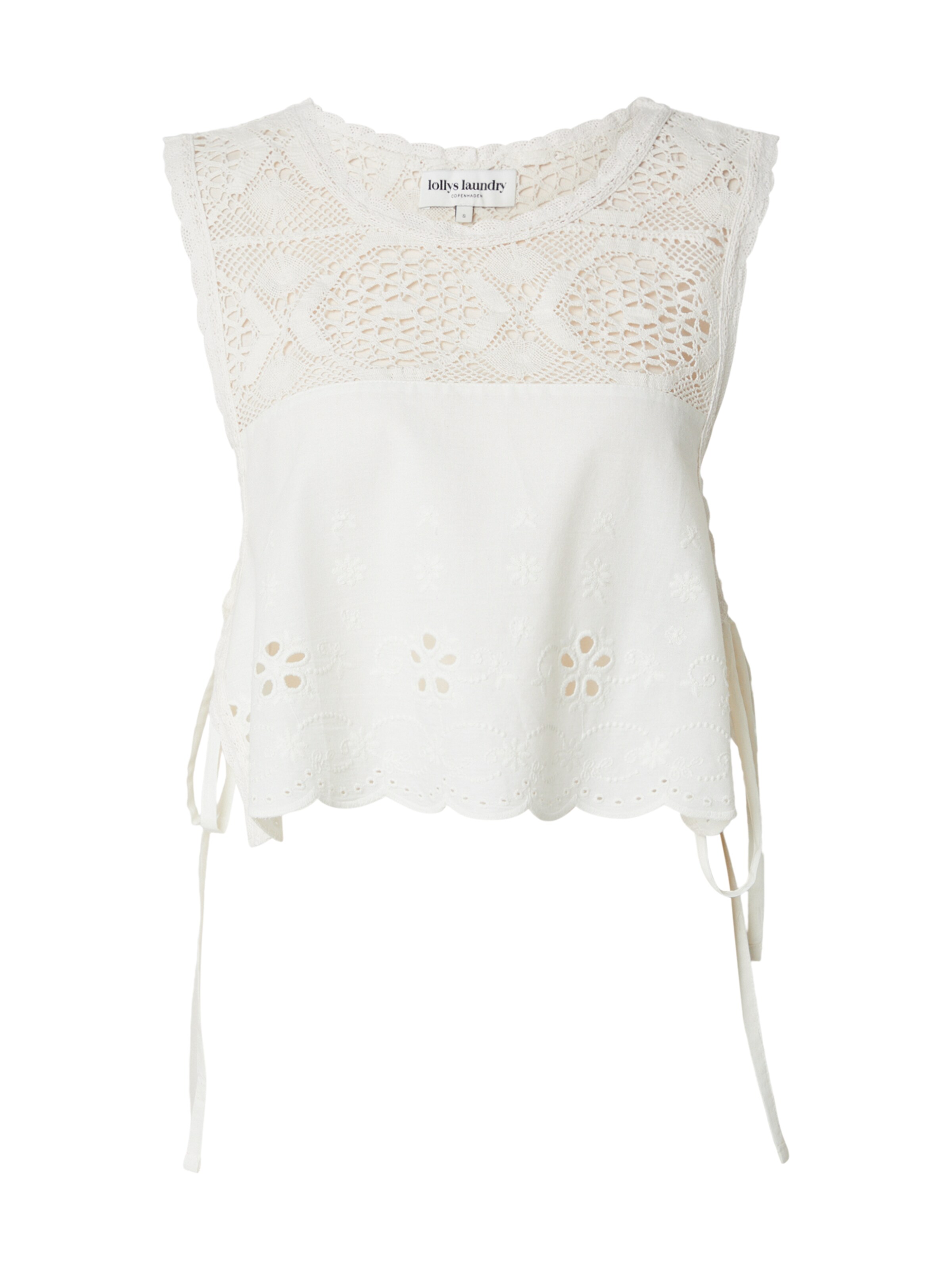 Top 'Portobello' di Lollys Laundry in bianco: frontale