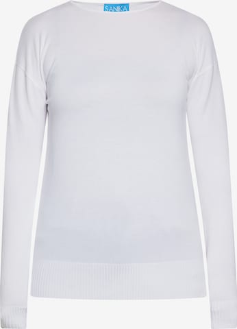 SANIKA Knit Cardigan in White: front