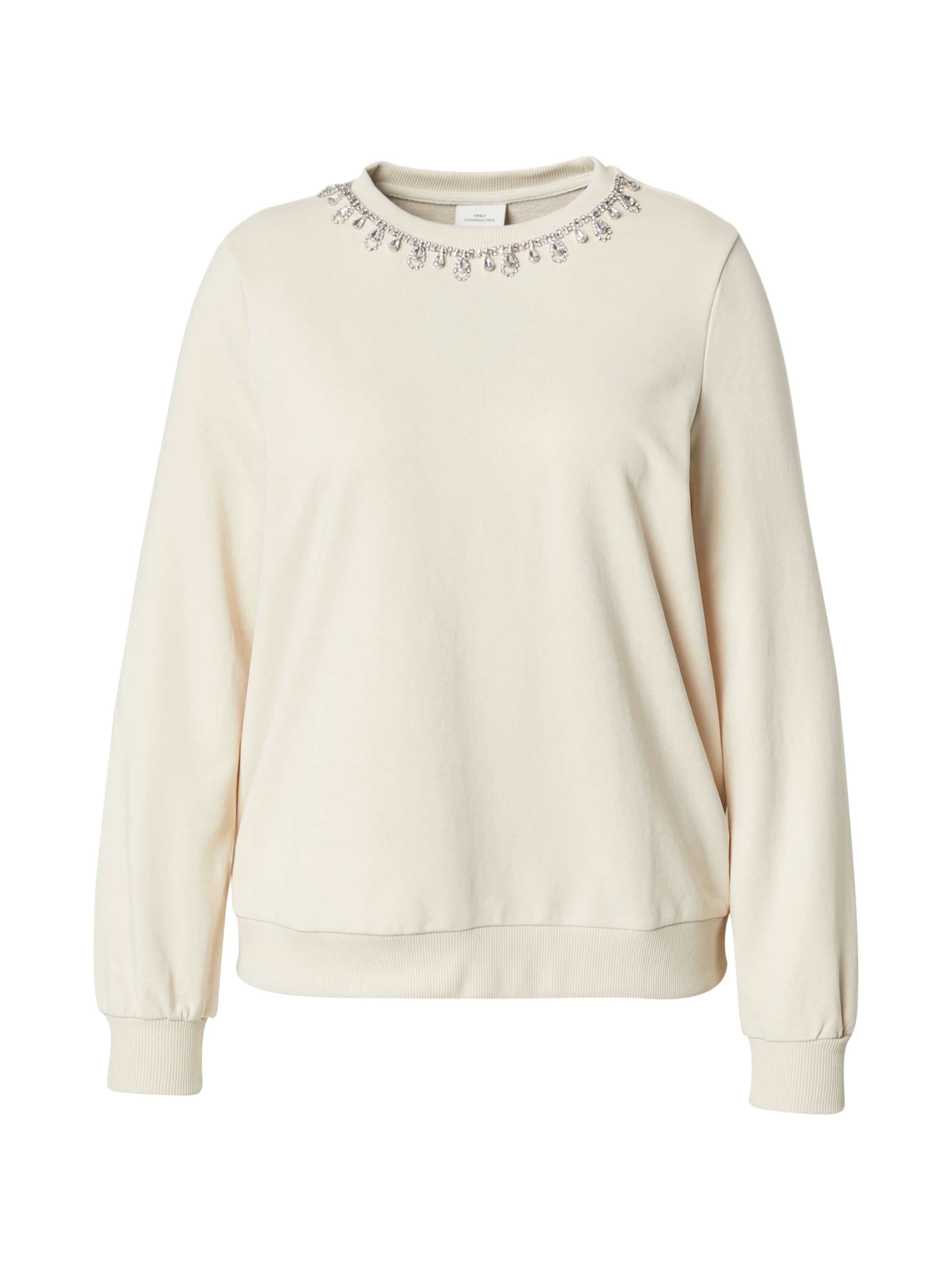 ONLY Carmakoma Mikina 'CARGLOBE' - Béžová: predná strana