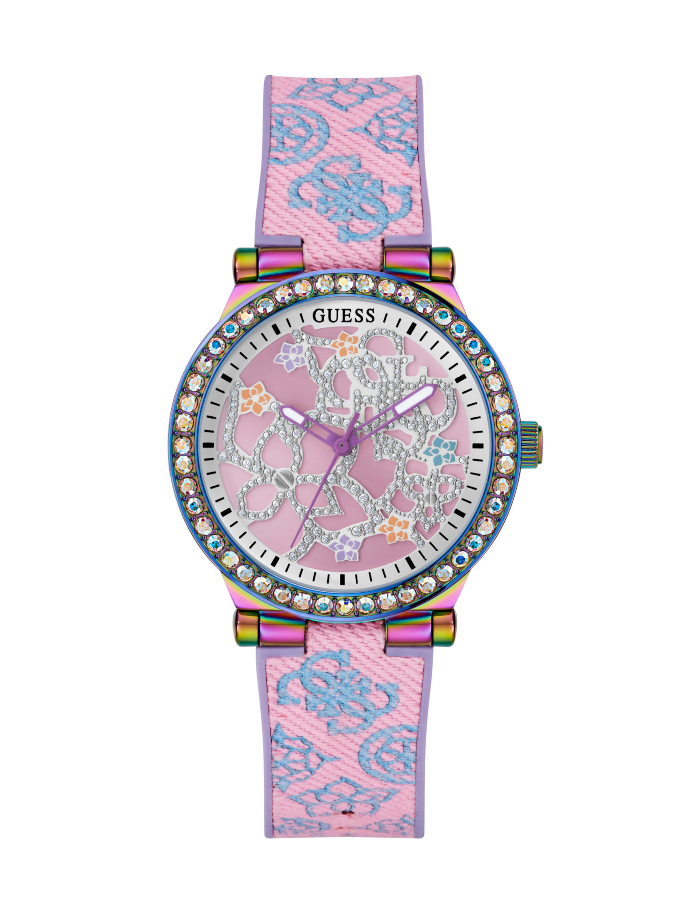 GUESS Analoog horloge 'GT LOTUS' in Roze: voorkant