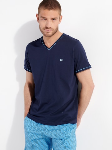 HOM Pyjama kort ' Cameron ' in Blauw