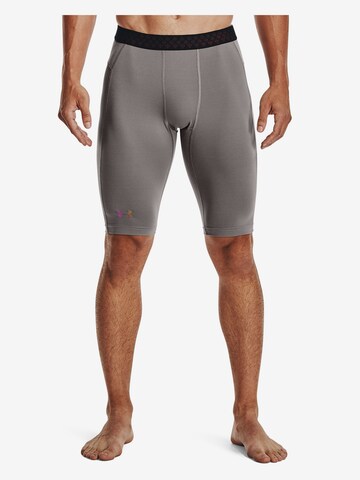 UNDER ARMOUR Skinny Workout Pants in Grey: front