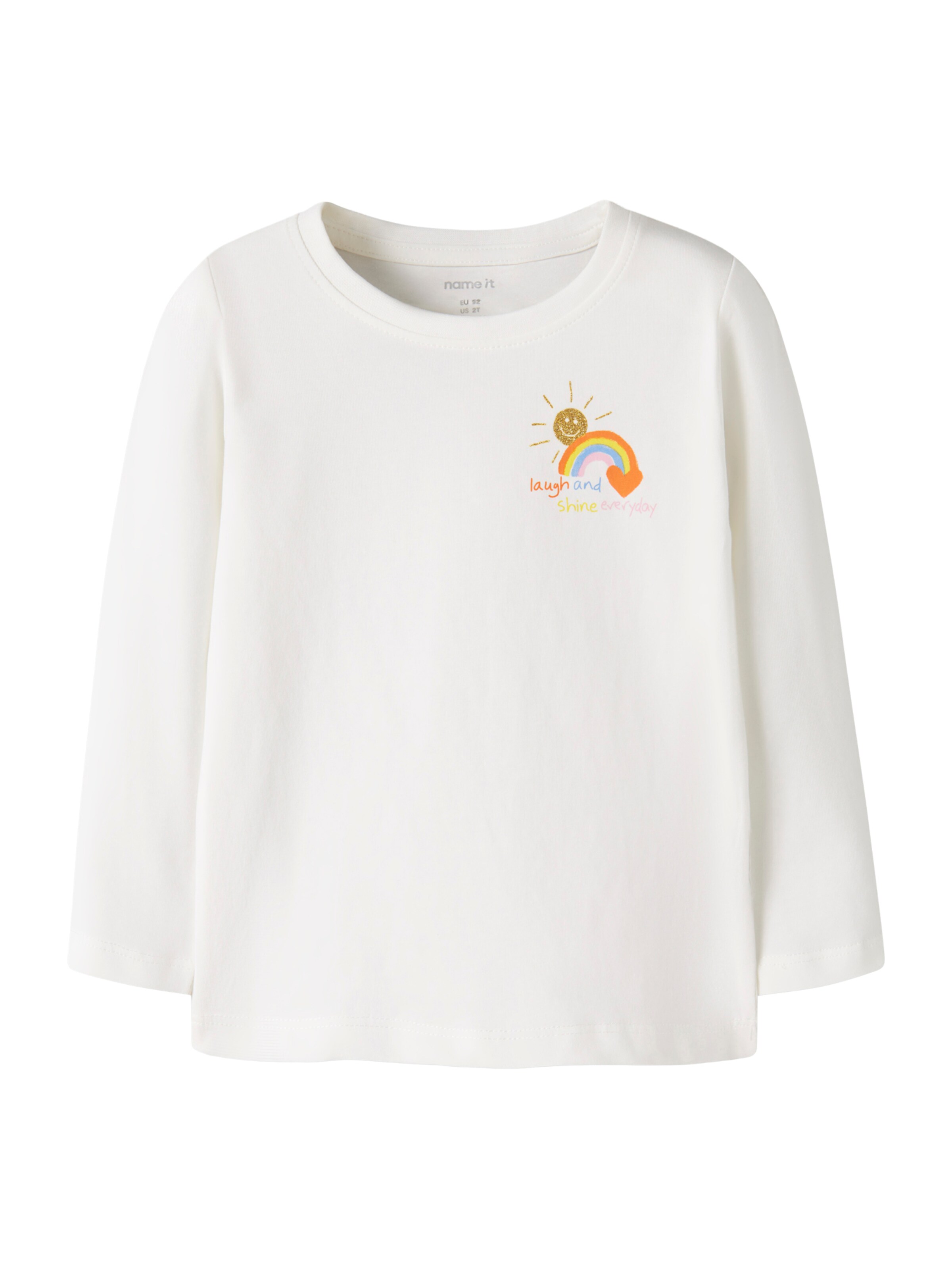 NAME IT Shirt 'NMFLINLAS' in Weiß: Vorderseite