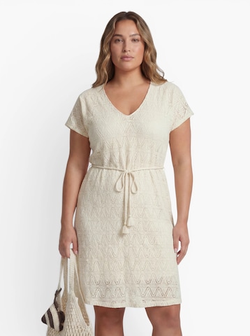 Vero Moda Curve Mekko 'VMCMaya' värissä beige: etupuoli
