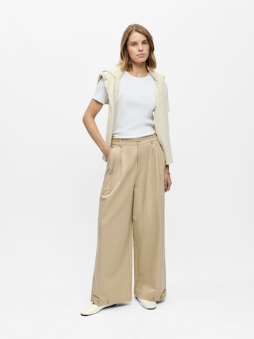 Wide leg Pantaloni con pieghe 'OBJIryna' di OBJECT in beige