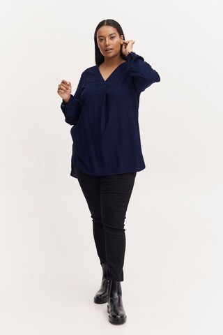 Fransa Curve Blouse 'COYA ' in Blauw