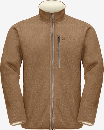 Veste en polaire fonctionnelle 'ROBSON FJORD' JACK WOLFSKIN en marron : devant