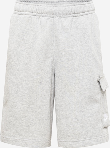 Nike Sportswear Широка кройка Карго панталон в сиво: отпред