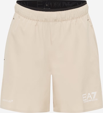 EA7 Emporio Armani Спортен панталон в бежово: отпред
