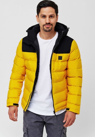 INDICODE JEANS Between-Season Jacket 'Eberhardy' in Yellow: front