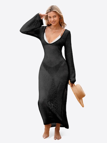 Imily Bela Strandkleid in Schwarz: Vorderseite