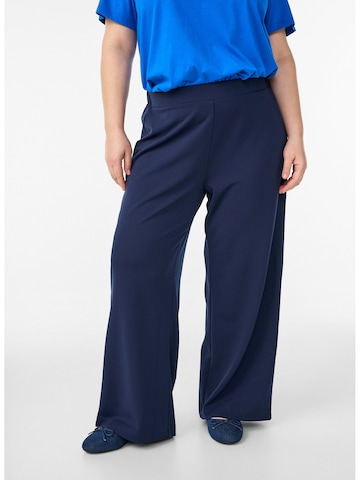 Zizzi Široký strih Nohavice 'Flella' - Modrá: predná strana
