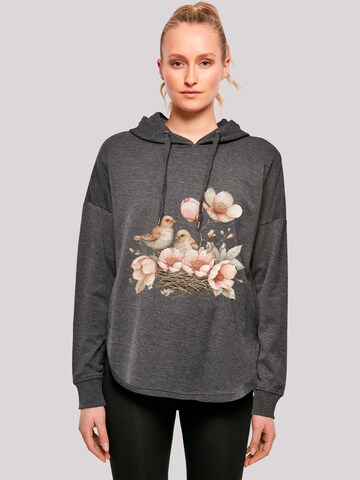 F4NT4STIC Sweatshirt 'Vogelnest Blumen' in Grey: front