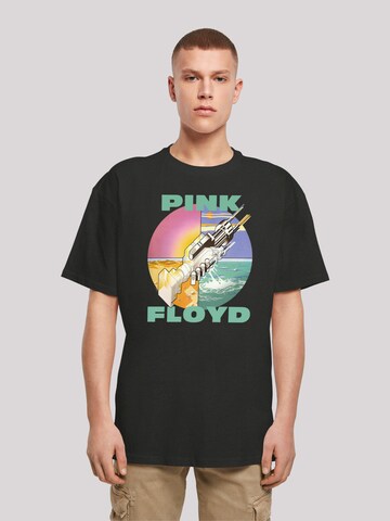 F4NT4STIC Shirt 'Pink Floyd Wish You Were Here Rock Band Album' in Zwart: voorkant