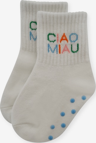 Pippa & Piet Socken 'Ciao Miau' in Blau: Vorderseite