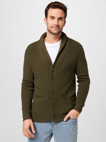 ABOUT YOU Knit Cardigan 'Amin' in Green: front