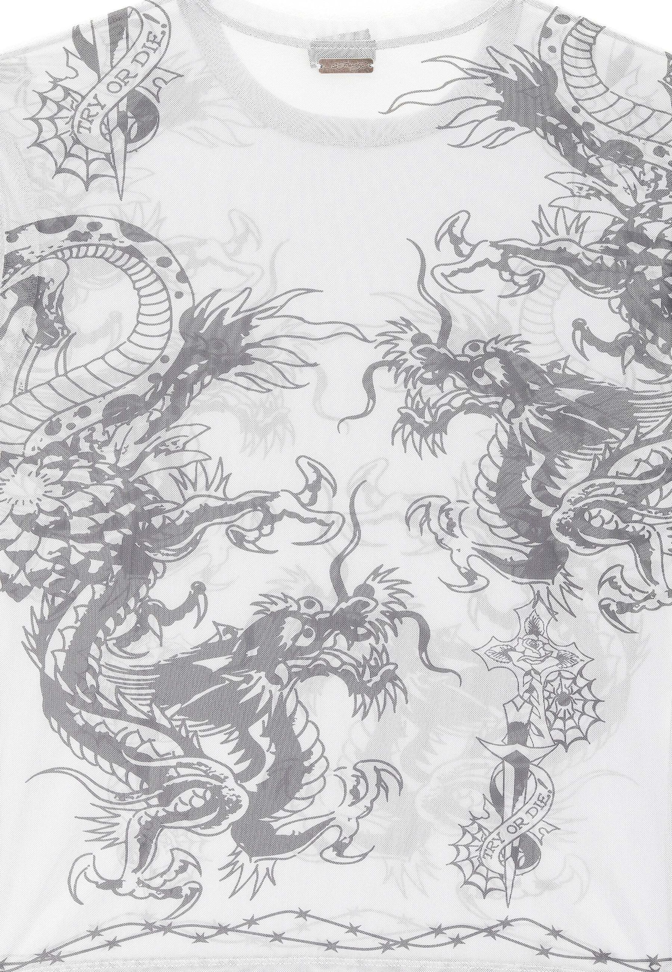 Ed Hardy Shirt 'Schlange und Drache' in Grau