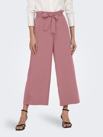 ONLY Wide leg Pleat-Front Pants 'Lizzo' in Pink: front
