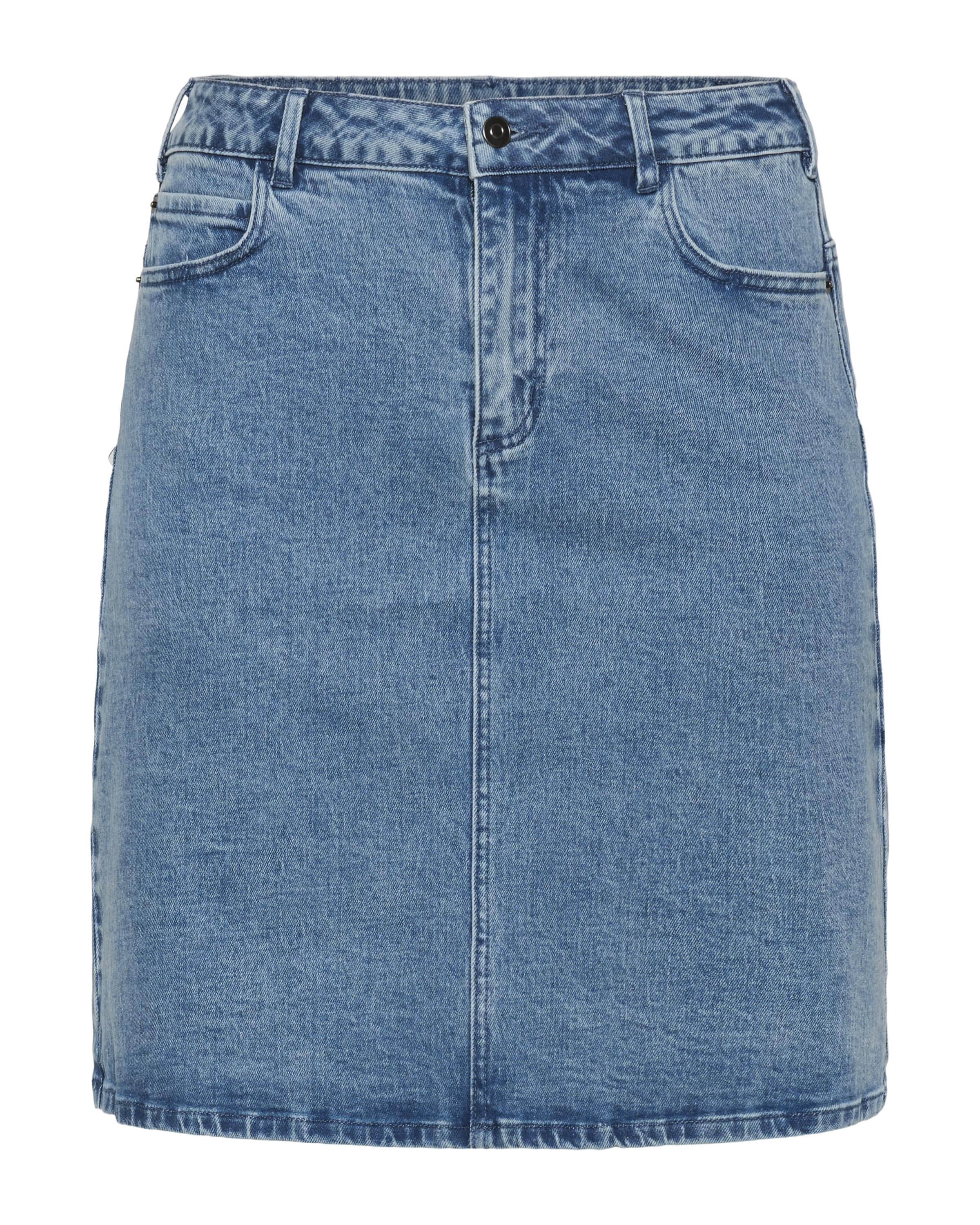 KAFFE CURVE Rok 'KCvaleri' in Blauw: voorkant