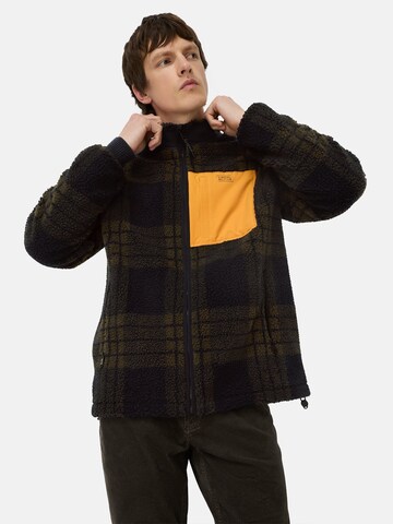 CAMEL ACTIVE Sweatjacke mit verstellbarem Kordelzug und Kontrastdetails in Braun