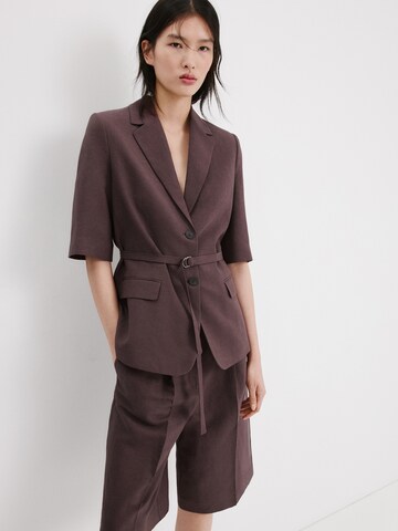 MANGO Loose fit Pleated Pants 'ARGELIA' in Purple