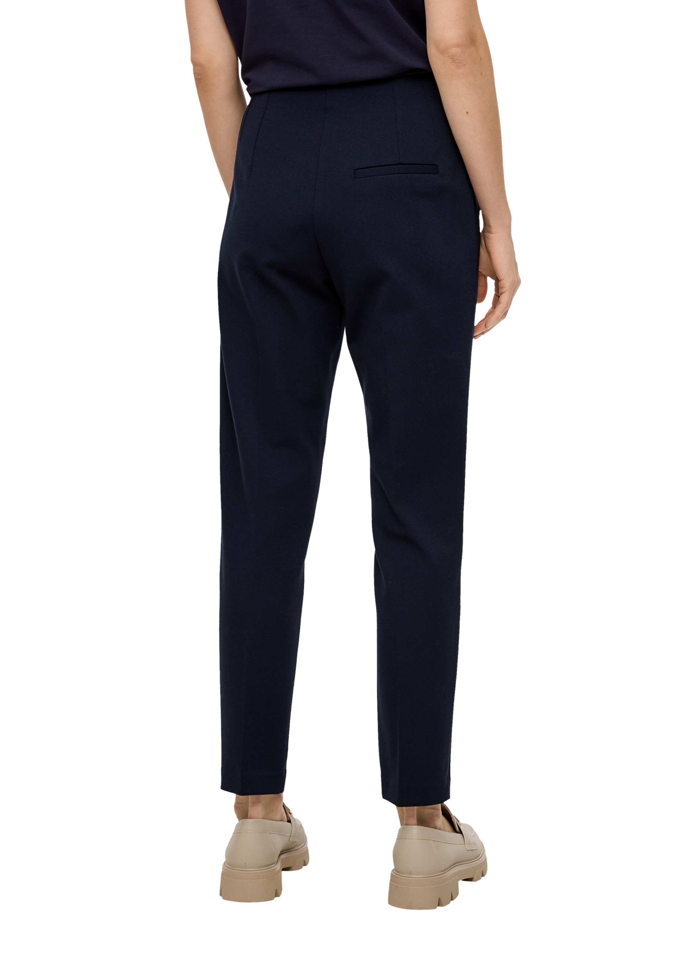 s.Oliver BLACK LABEL Tapered Pleat-Front Pants in Blue