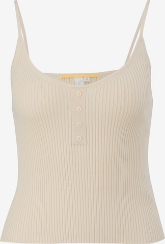 QS Knitted Top in Beige: front
