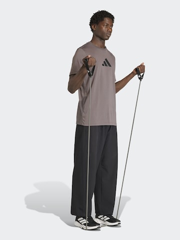 brūns ADIDAS PERFORMANCE Sporta krekls 'CAT': no priekšpuses