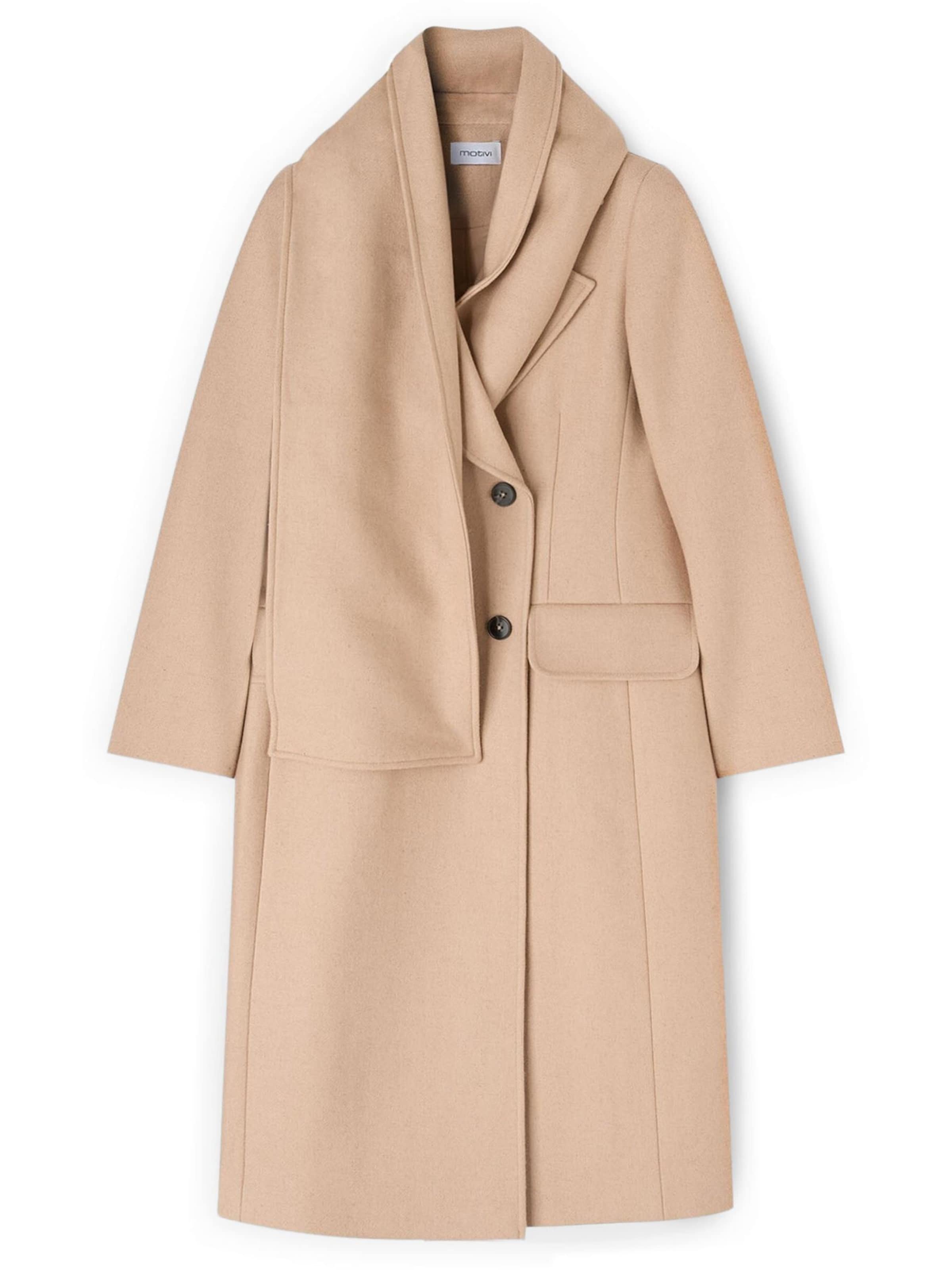 MOTIVI Wintermantel in Beige: voorkant