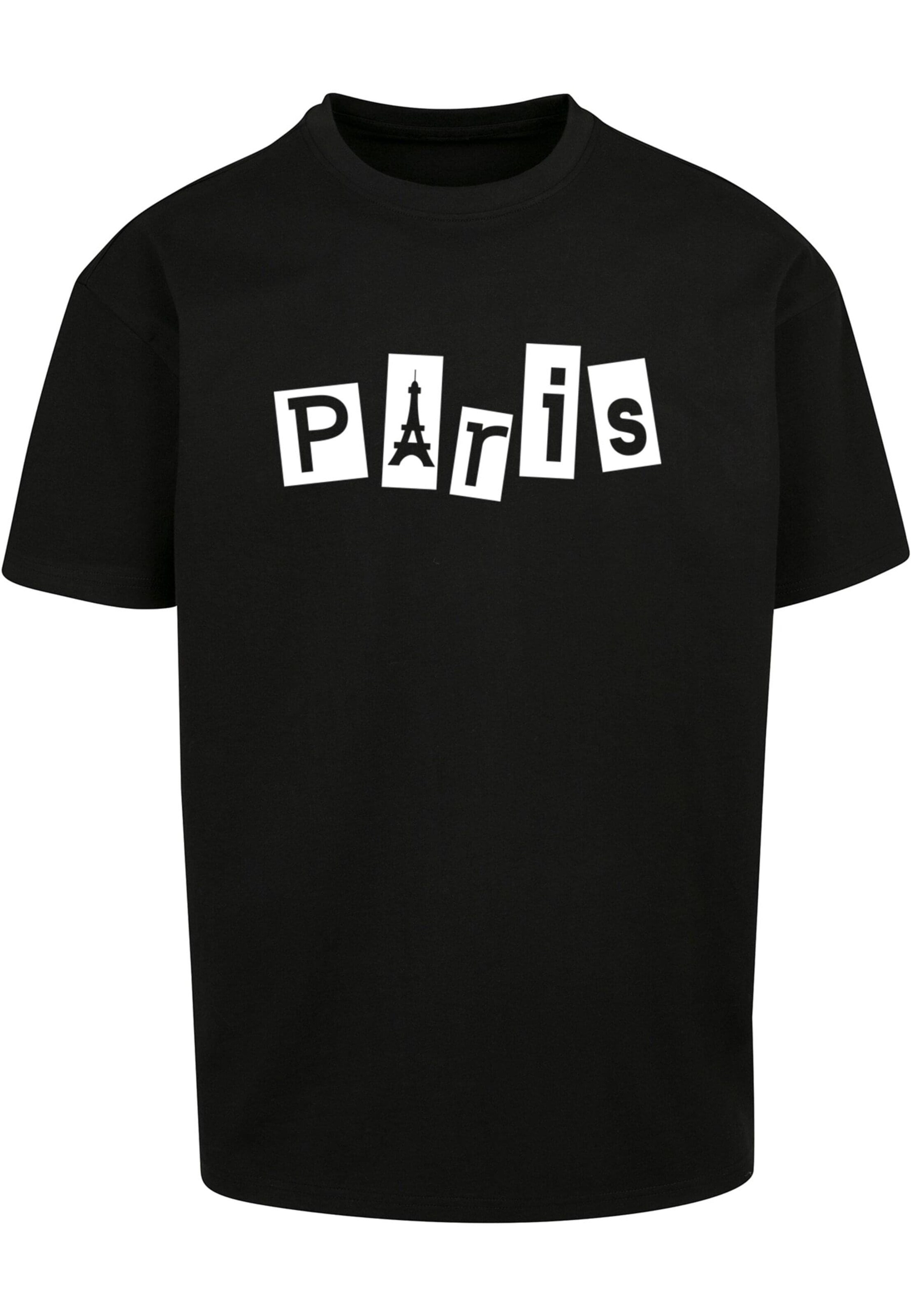 Merchcode Shirt 'Paris X' in Zwart: voorkant