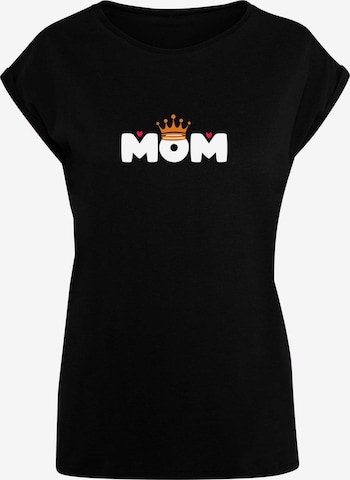 Merchcode Shirt 'Mothers Day - Queen Mom' in Black: front