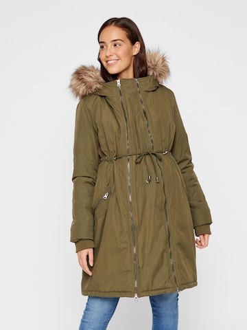 MAMALICIOUS Winterparka 'Amy' in Groen: voorkant
