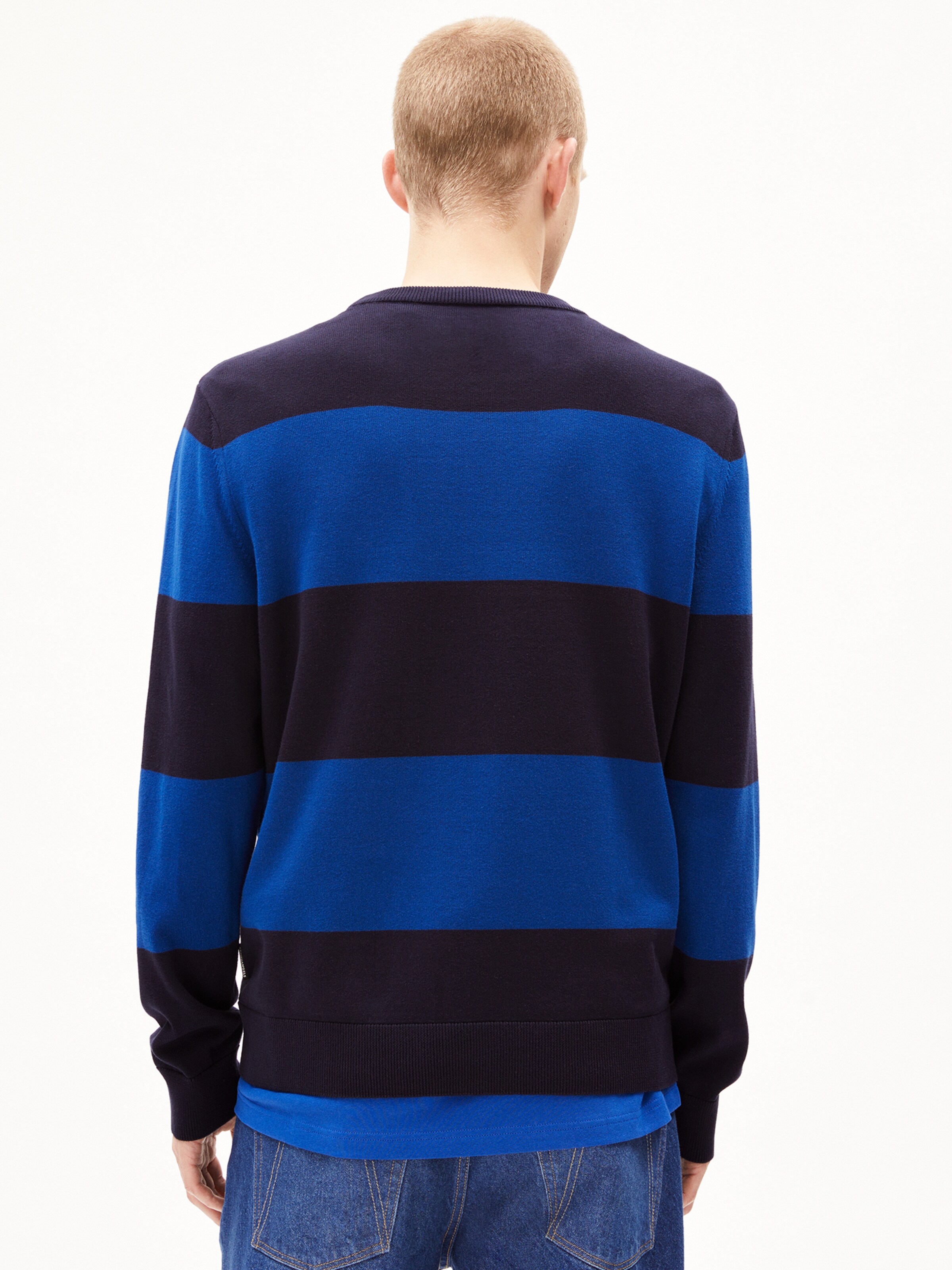 ARMEDANGELS Trui ' LOUKAA STRIPES ' in Blauw: voorkant