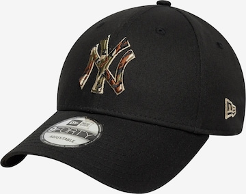 NEW ERA Cap '9FORTY Outline Camo New York Yankees MLB' in Schwarz: Vorderseite