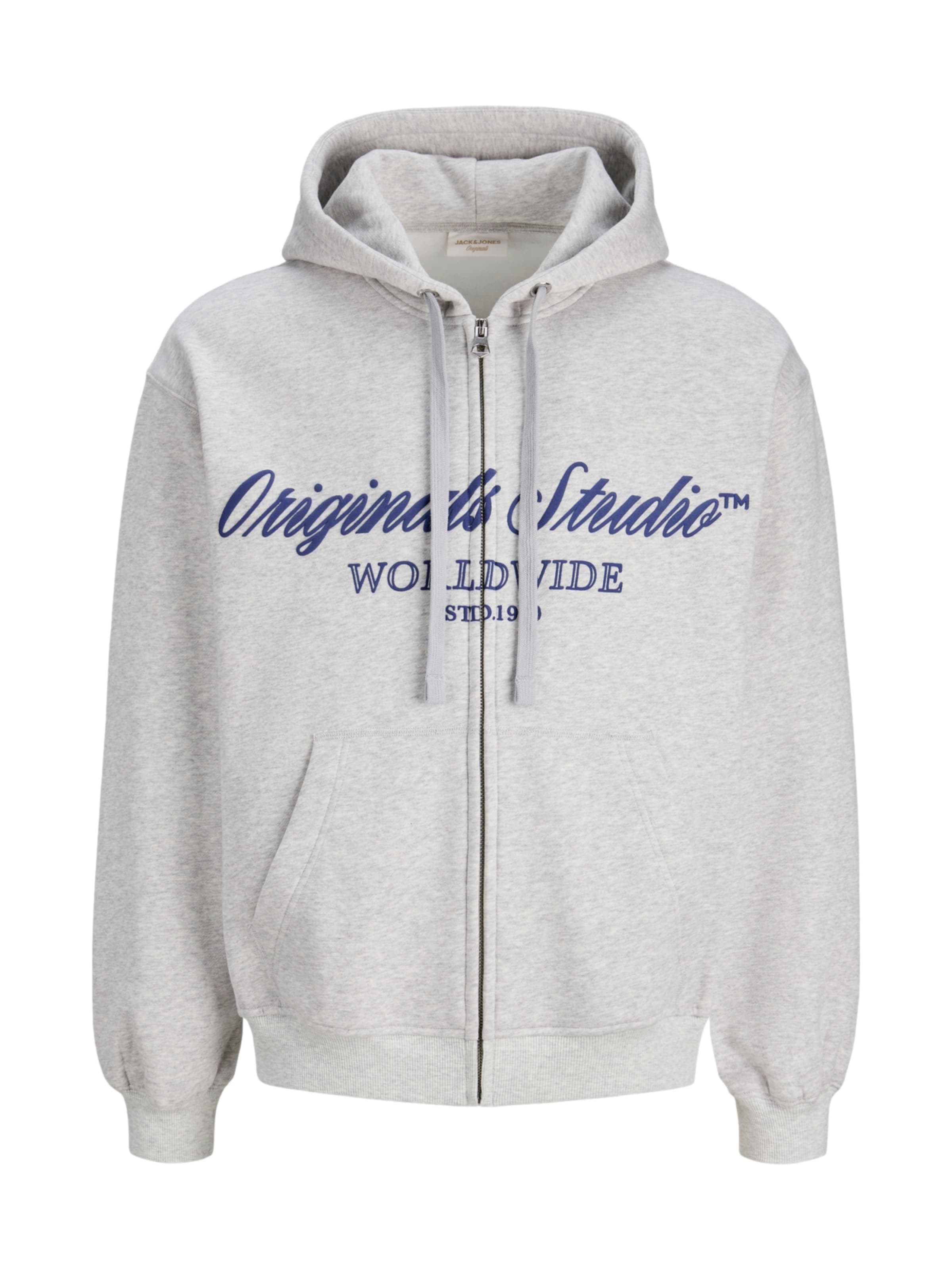 JACK & JONES Sweatjacke 'Norrebro' in Grau: Vorderseite