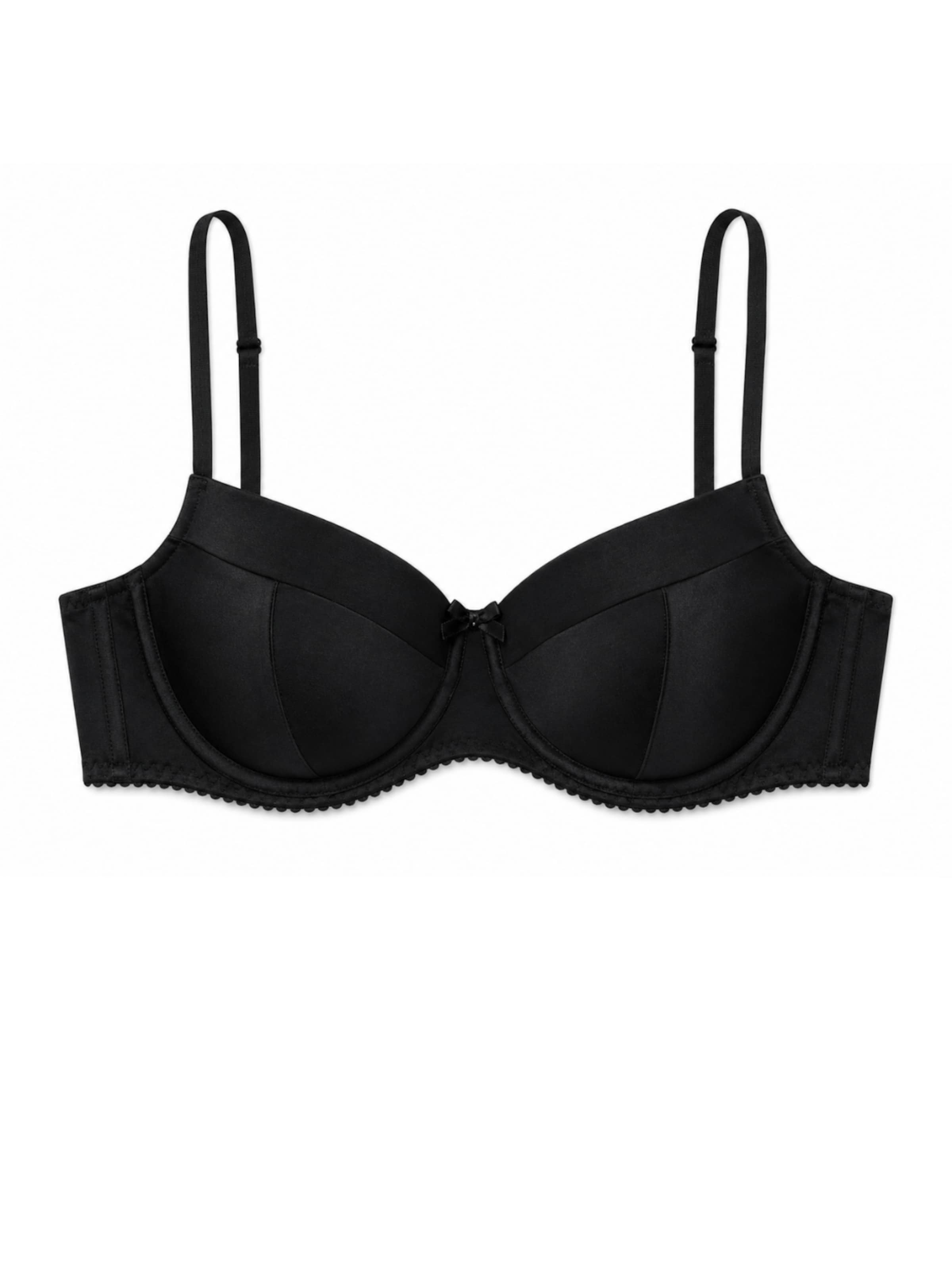 MILENKA Balconette BH 'Milenka zwarte voorgevormde balconette push-up BH' in Zwart: voorkant