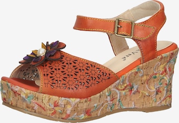 Laura Vita Strap Sandals in Orange: front