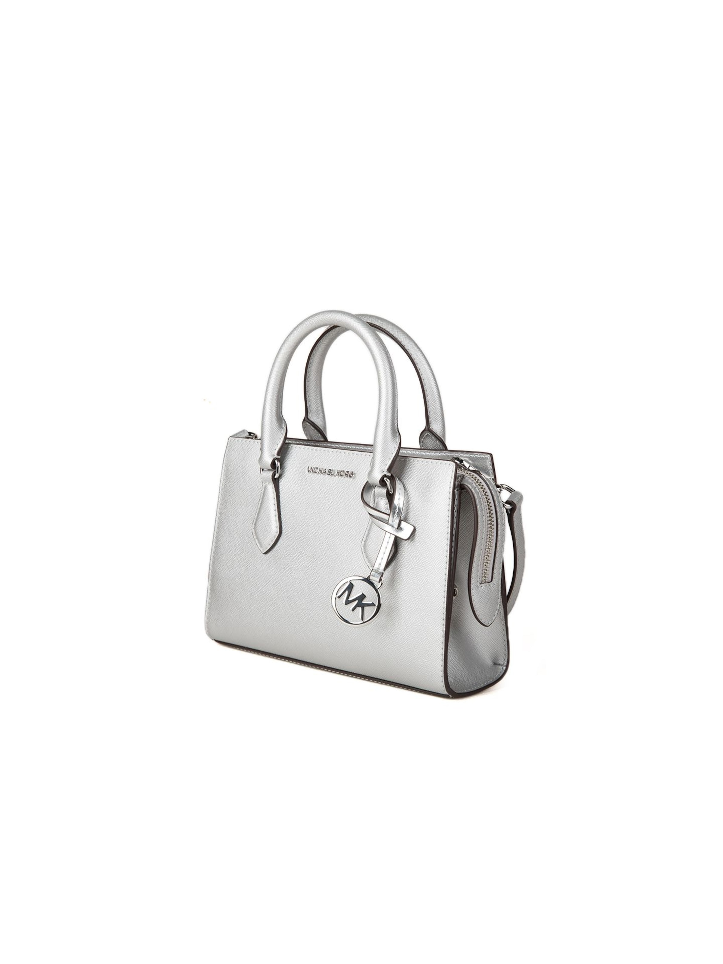 Borsa a mano 'Sheila Small Center-Zip Satchel' di Michael Kors in argento