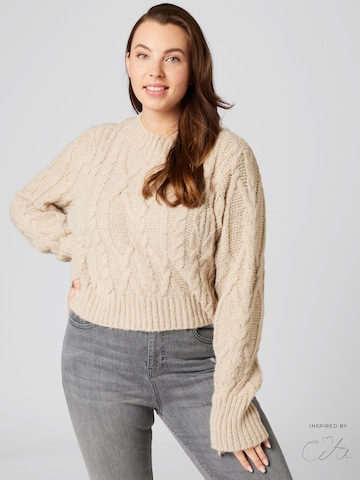 Guido Maria Kretschmer Curvy Sweater 'Elena' in Beige: front