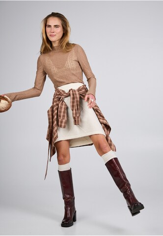 OH APRIL - Camisa 'Zahara' em castanho
