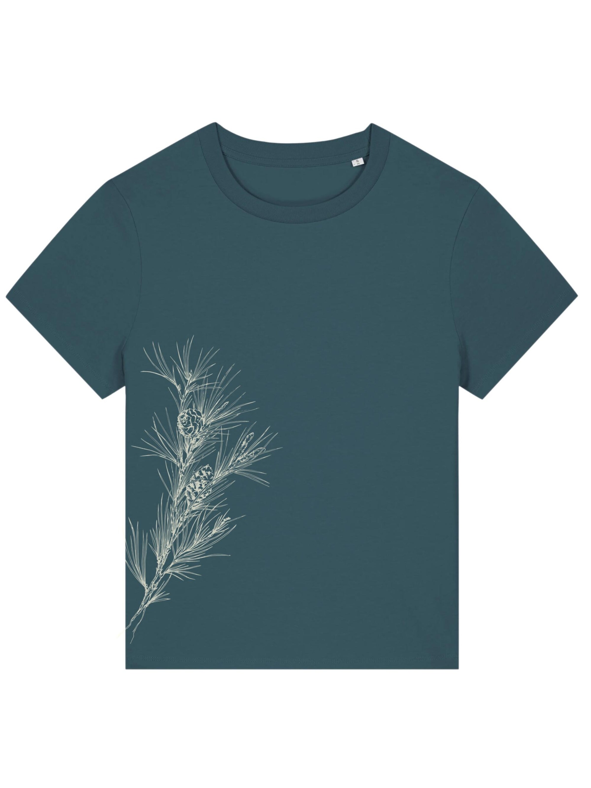 Life-Tree Shirt 'Organic Fairwear Stargazer Pine Branch' in Blau: Vorderseite
