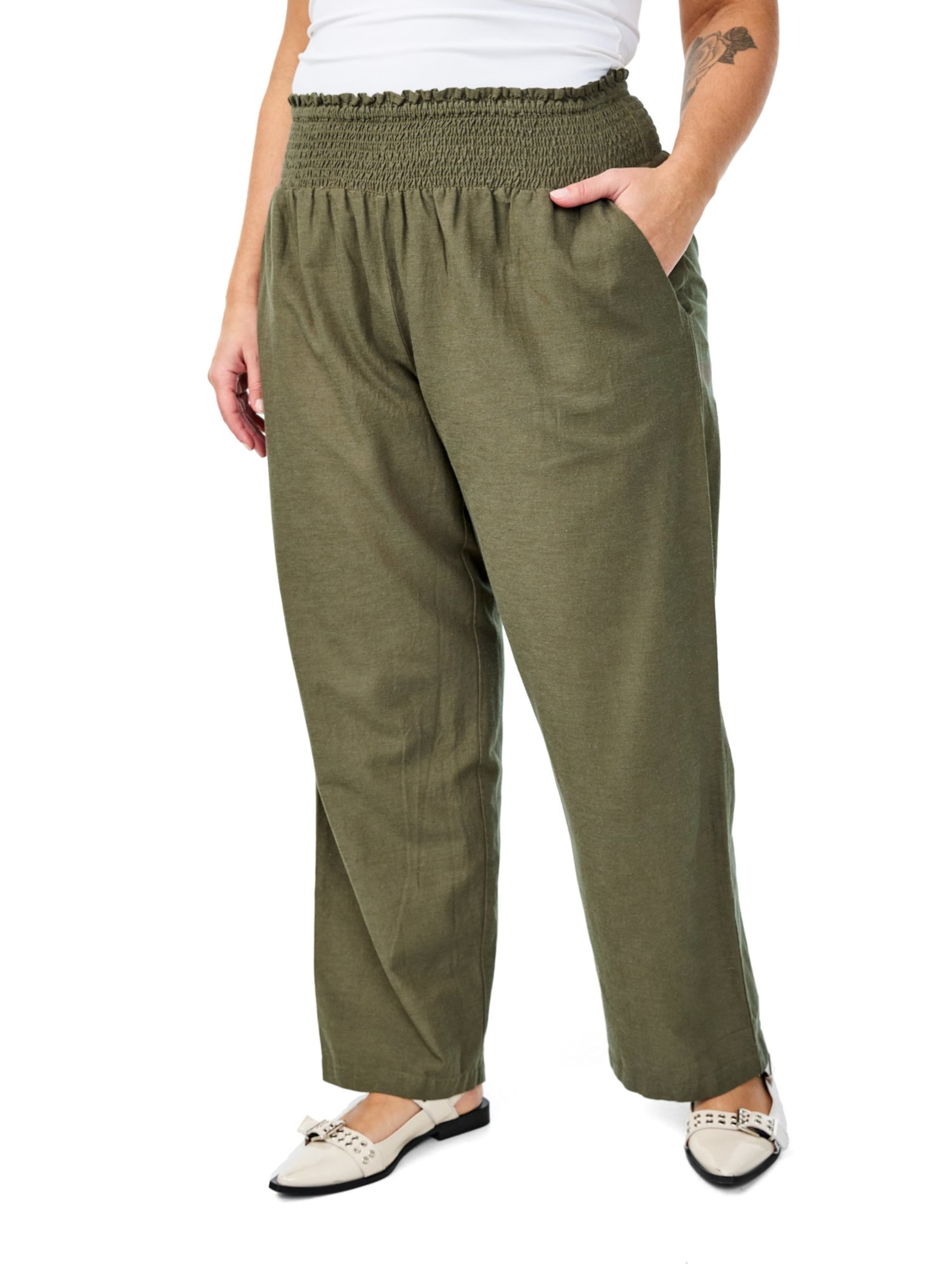 Zizziregular Hlače 'VELLIE' - zelena boja: prednji dio