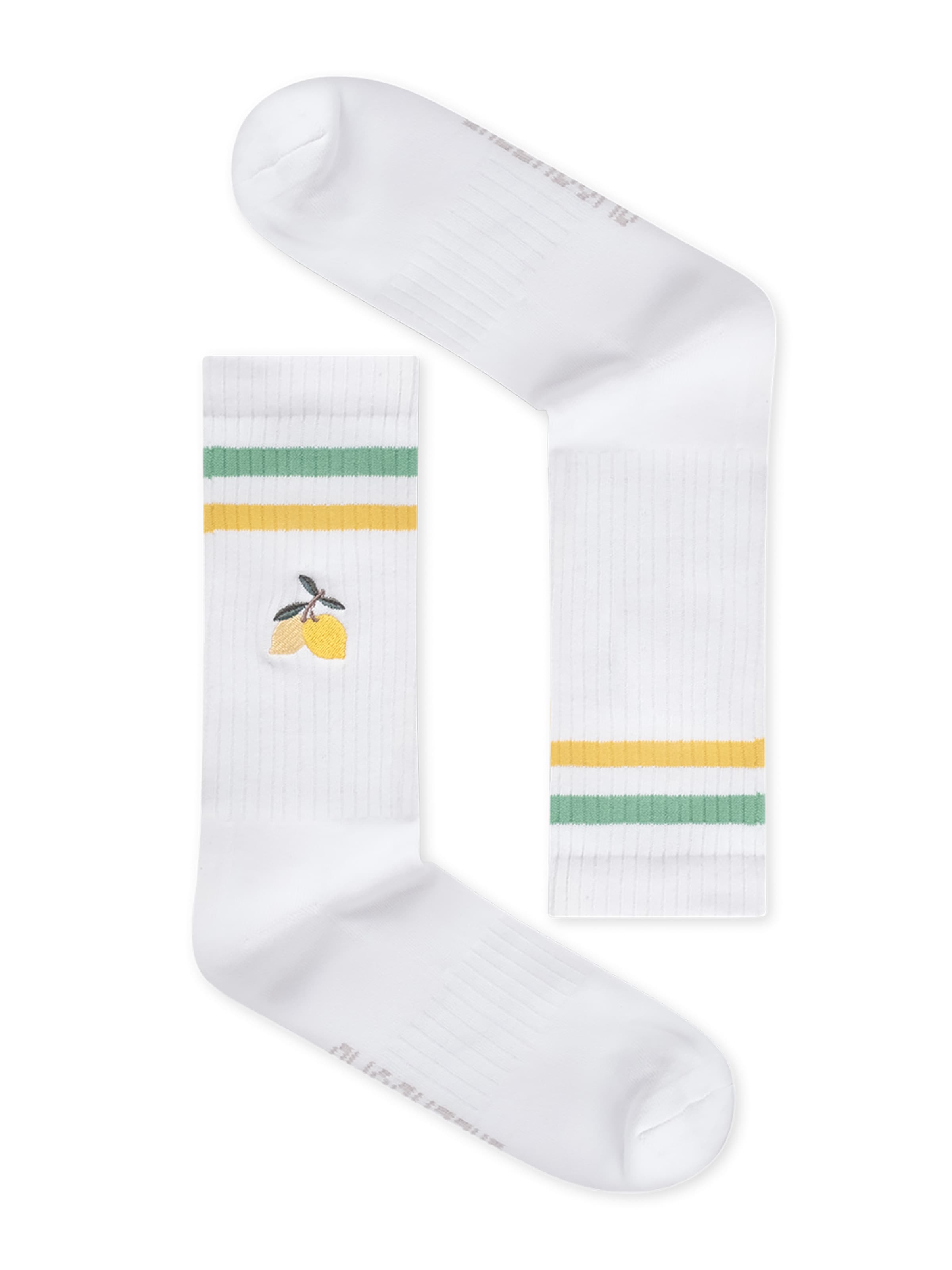 GREENBOMB Socks 'Lemon' in White: front