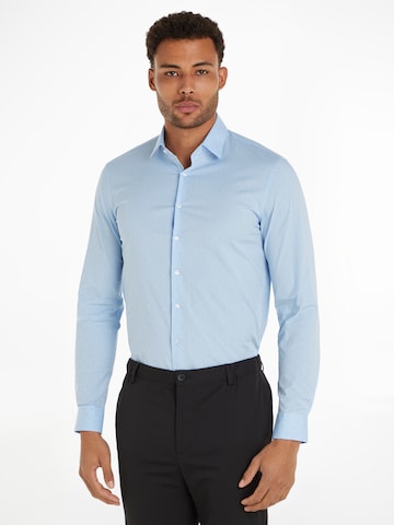 Calvin Klein Slim fit Business Shirt in Blue: front