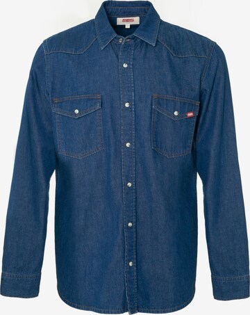BIG STAR Regular fit Button Up Shirt 'Western' in Blue: front